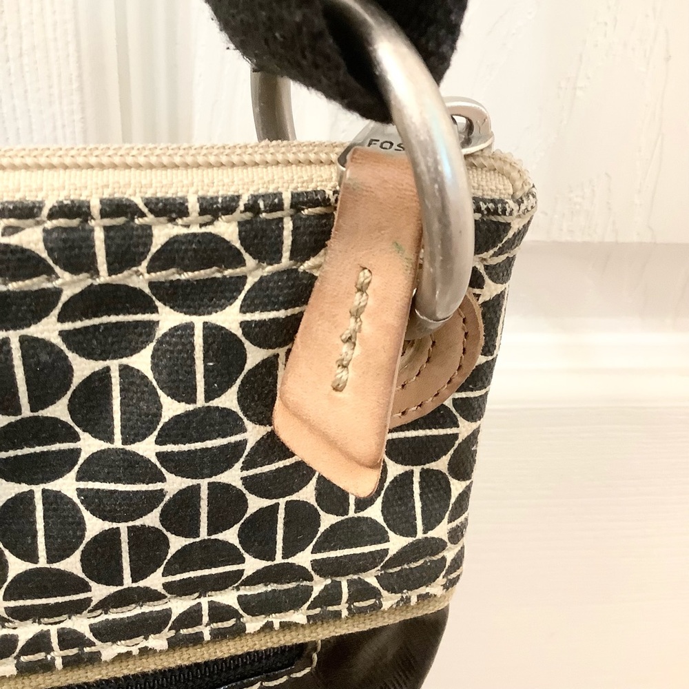 Fossil Key-Per Black Coated Canvas Crossbody Bag - image 6